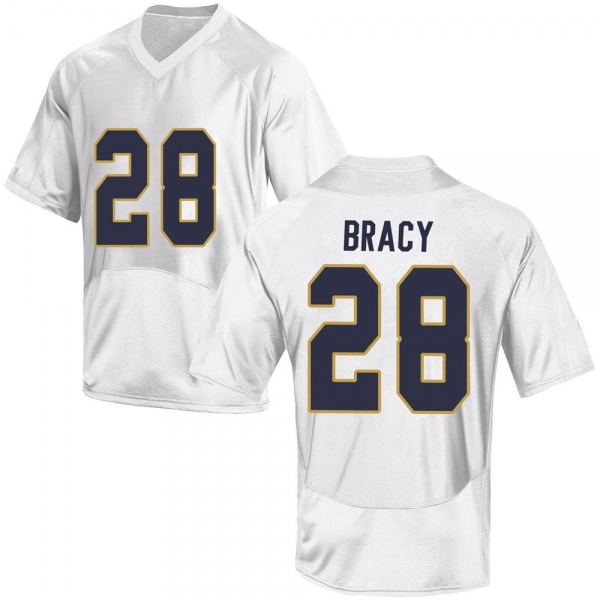 TaRiq Bracy Notre Dame Fighting Irish NCAA Men's #28 White Game College Stitched Football Jersey MUT3855GZ